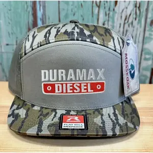 Old School Duramax Trucker Hat, Black, White, Khahi/ Brown 7 Panel Trucker Hats