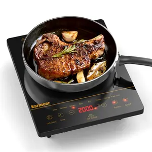 Karinear Portable Electric Cooktop, Electric Stove Single Burner Ceramic Cooktop with Touch Control,Safety Lock, Timer, Residual Heat Indicator, Overheat Protection, 1800W Infrared Burner(Blue) Appliances Induction Stovetop