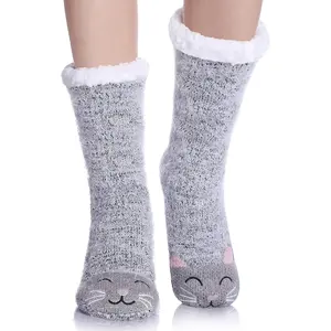 Yebing Non Slip Slipper Socks for Womens Fuzzy Soft Cozy Grippers Winter Warm Animal Fleece-Lined Home Socks Yebing