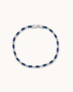 Sapphire & Clear Tennis Bracelet