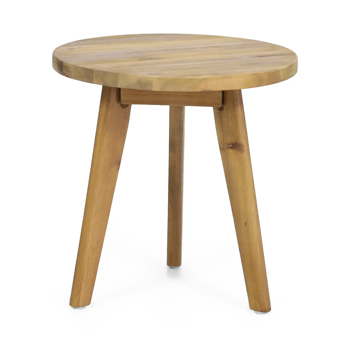 Christopher Knight Home Marina Round Top Acacia Wood Side Table - 3-Jut Legs, Mod Funky Handcrafted Design, Natural Modern Accent Table, Nightstand for Bedroom, Living Room N767P407089N, Modern Accent Tables, Nightstand Table