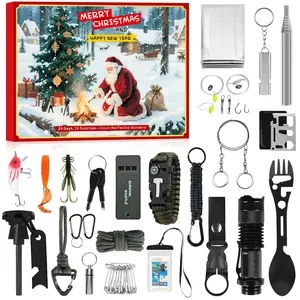 Survival Advent Calendar 2025 for Men and Teen Boys, 24 Days of Christmas Countdown, Outdoor Gear & Cool Gadgets, Mini Gift Exchange with Friends for Camping, Hunting, Fishing, Hiking