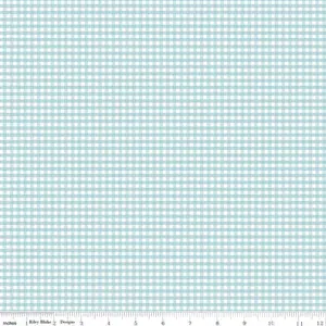 Fabric Riley Blake Basics Aqua 1/8" Ginghams by the Quarter Yard C440-20-AQUA