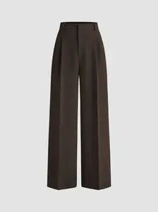 Cider Mid Rise Pleated Wide Leg Trousers
