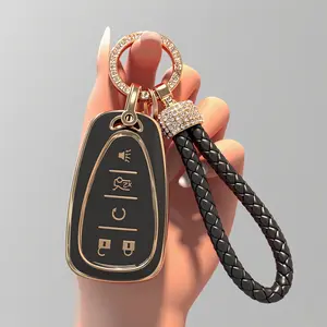 for Chevy Key Fob Cover with Keychain,Soft TPU Key Case Shell Full Protection for 2016 2017 2018 2019 2021 2022 2023 2024 2025 Chevy Equinox Malibu Camaro Cruze Blazer Traverse Trax 5 Button Holder