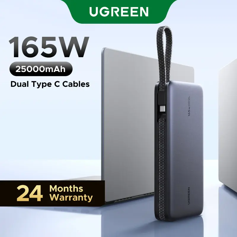 UGREEN 25000mAh PD145W PowerBank, 20000mAh PD100W Powerbank Fast Charging with Type C Cable for iPhone 17 16 Pro Max Chargeable Smartphone Accessories-Summer Sale