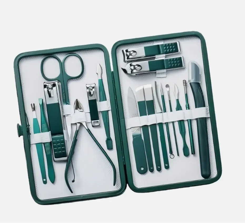 Premium Stainless Steel Nail Care Manicure & Pedicure Tool Kit - 7-18 Pcs Multifunctional Grooming Tools with Sturdy Storage Box for Home Fingernail & Toenail Trimming