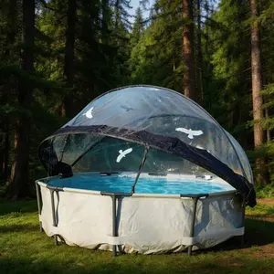 Bellemave  12 Foot Round Multifunctional All Weather Cover Pool Dome Enclosure for Outdoor Pools, Compatible w/Clean & Warm Water Frame Pools