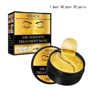 60pcs/set 24k Gold Hyaluronic Acid Moisturizing Eye Mask, Collagen Eye Mask, Tightening and Lifting Eyecare Patch, Brightening & Firming Eye Sticker, Hydrating Eye Care Product, Hydrate Skincare Products, Under Eye Brightener, Tightening Eye Patches