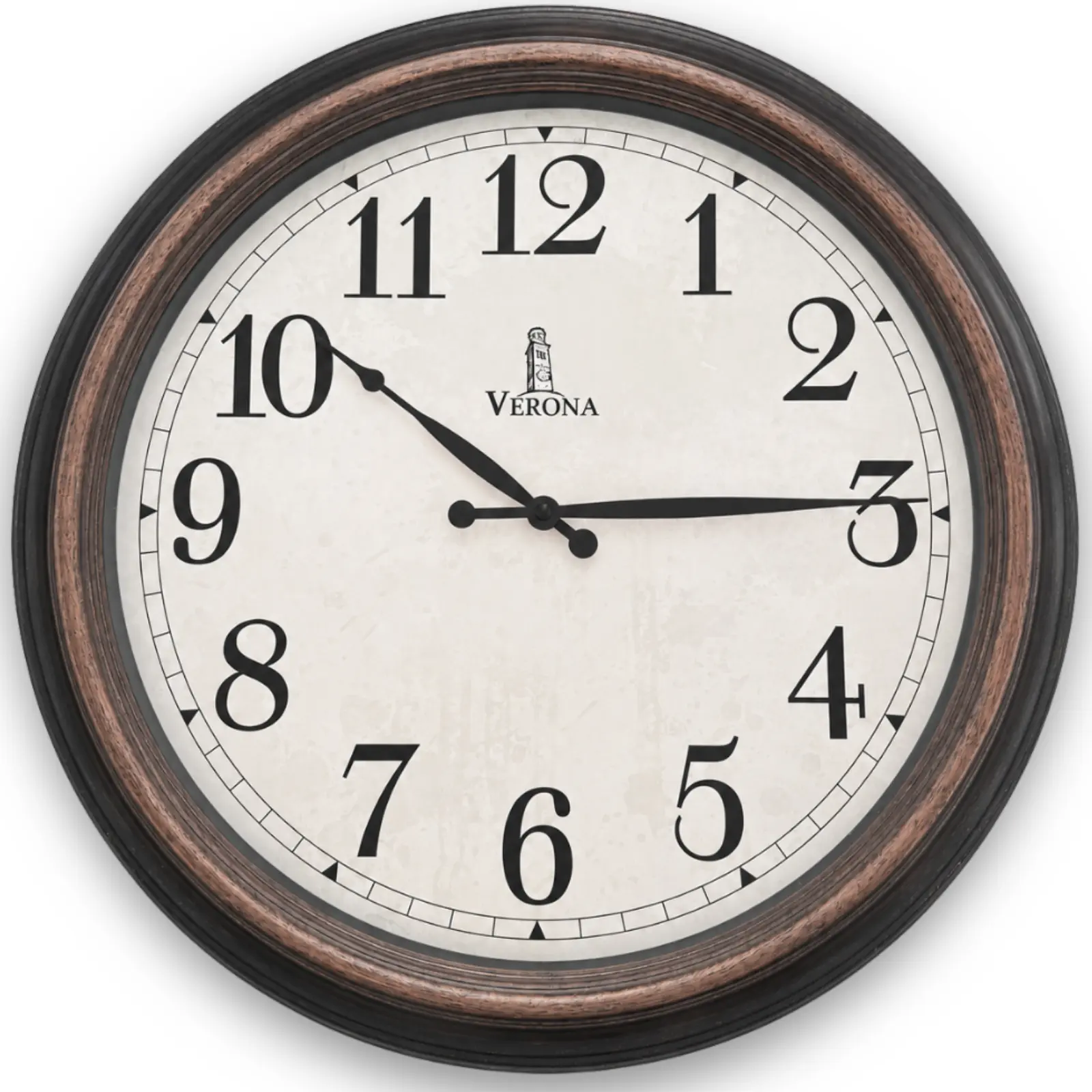 Vintage Wall Clock 18 Inch, Silent Non-Ticking Large Farmhouse Wall Clock Battery Operated, Rustic Decorative Clock for Living Room, Antique Copper Finish