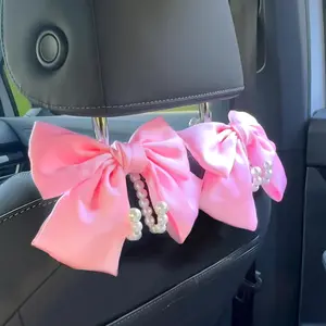 2 count Bow   Seat Headrest Hook - Cute Purse Hook for , Girly Interior Decoration Accessories Hook Hanger, Seatback Holder for Purses & Bags, Elegant  Organizer for Women ()