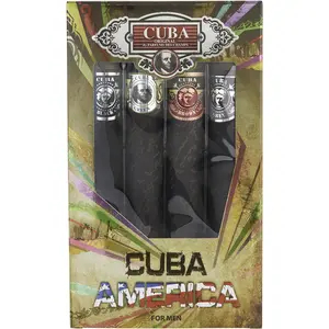 Cuba Variety Set-4 Piece Variety With Cuba Black, Brown, Green, & Grey & All Are Edt Spray 1.17 Oz For Men