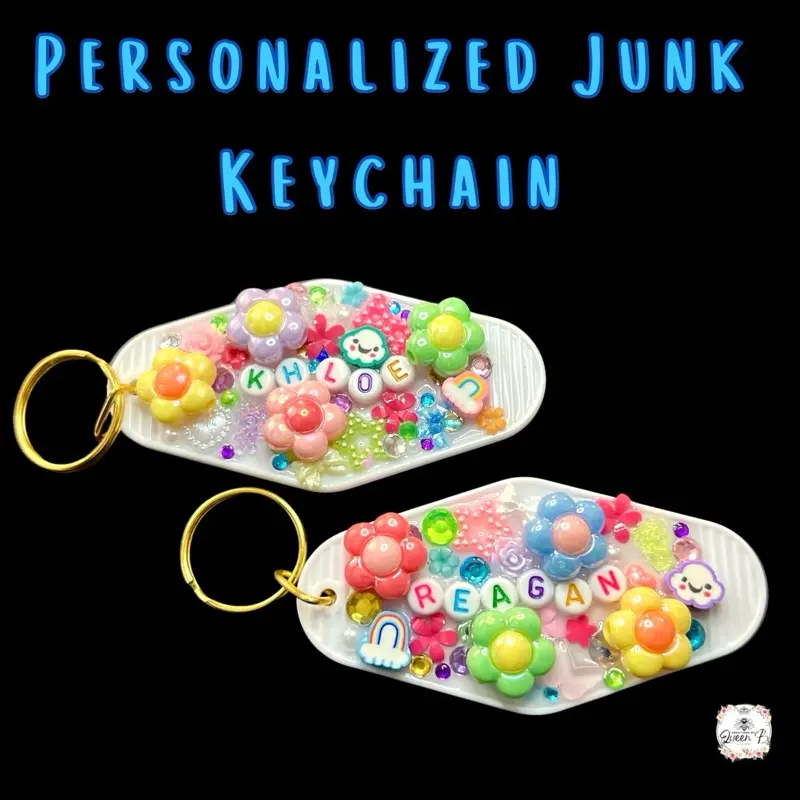 Cutie Patootie Personalized Junk Keychain with Customizable Names and Colorful Designs