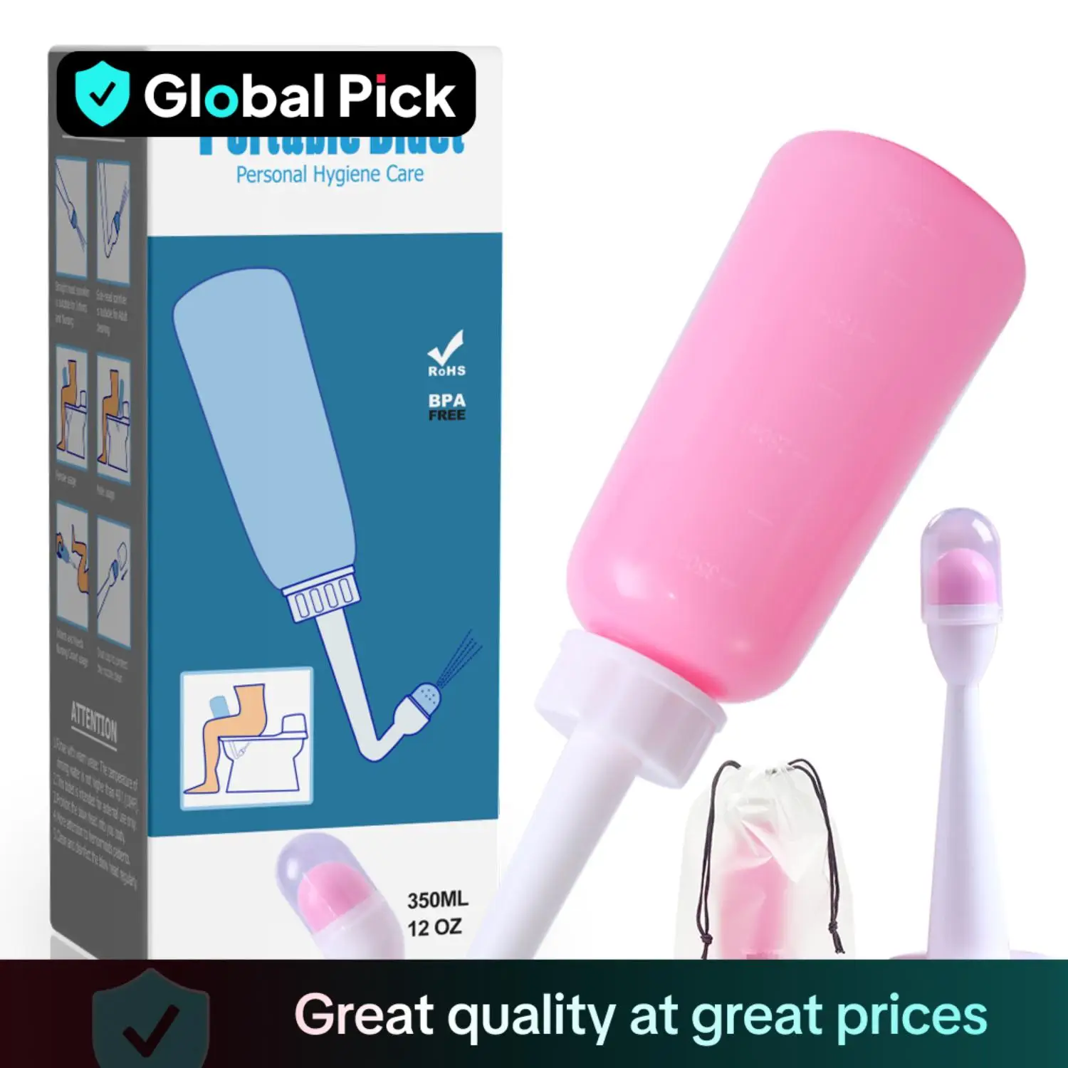 Portable Bidet Toilet Sprayer, Peri Bottle for Postpartum Care, Bathroom Accessories, 12 Oz Postpartum Essentials Upside Down Peri Bottle, Cleaning Su