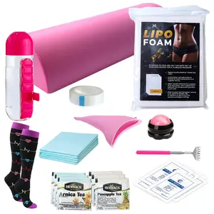 JDCare USA BBL Essentials Recovery Kit for Women 36-Piece Set with Lipo Foam ABD Pads Seamless Post-Surgery Shapewear Hydration Pressure Relief