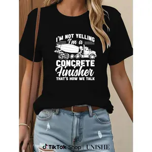 Unisex Cotton Concrete Finisher T-Shirt – Funny Construction Work Basic Shirt