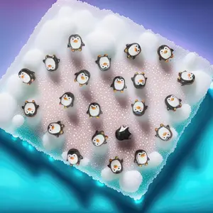 100PCS Miniature Penguin Resin Cabochons, Cute Flatback Embellishments for DIY Crafts, Phone Case Decoden, Slime & Dollhouse Winter Scenes