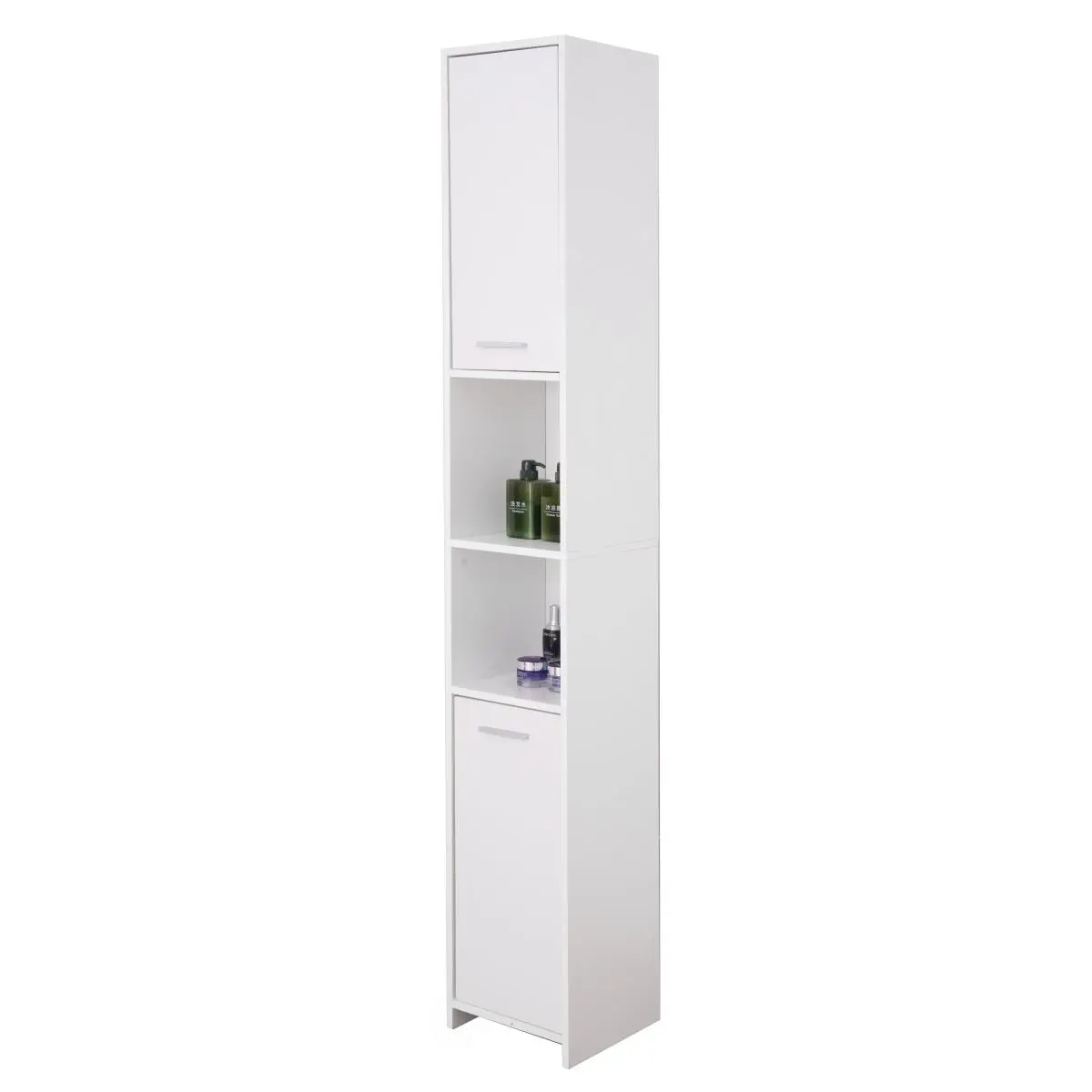 212 MAIN QI003552.W 77-Inch White Tall Floor Storage Cabinet - 2-Door Unit with Adjustable Shelves, Ideal for Bathroom Linen Tower, Kitchen Organizing