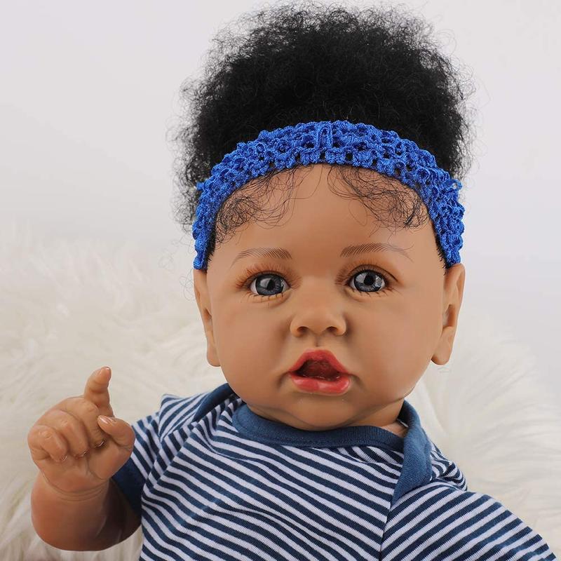 22 inches/55 cm, silicone doll girl, cute face, realistic reborn doll artist, true revival young girl doll, collection, festival, birthday, Halloween, perfect Christmas gift for children over 3 years old