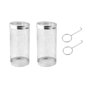 Outdoor Rolling Grill Basket Set, Stainless Steel Wire Mesh Cylinder, Portable BBQ Basket, Perfect for Outdoor Barbecue, Campfire Cooking