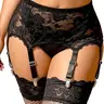 Women's 6-Strap Easy Clip Lace Garter Belt for Thigh Highs Stockings Suspender Garter Belts Plus Size Garters Lingerie Intimate Gifts for Women XS-4XL