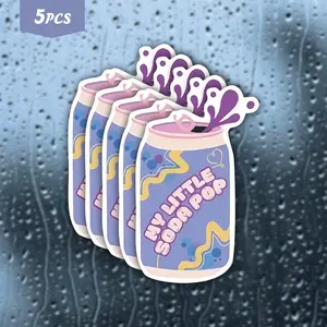 5Pcs "My Little Soda Pop" Cute Soda Can Waterproof Vinyl Sticker, Pastel Retro Soft Drink Self-Adhesive Decal, Suitable For Water Bottles, Laptops, Journals, Ideal For Soda Lovers, Pastel Aesthetic Fans And Cute Style Enthusiasts