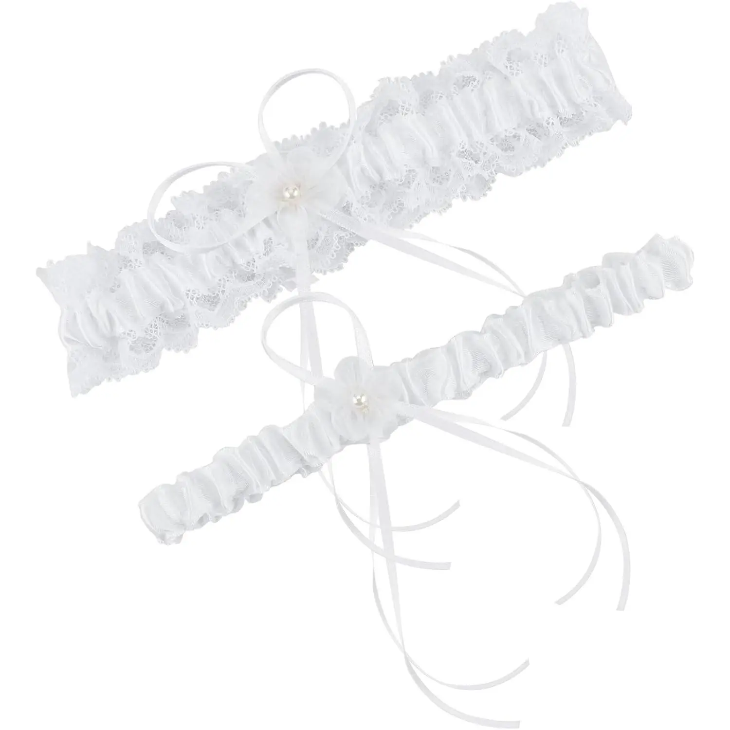 Wedding Garter Belts for Women,2 Pieces Lace Garter for Bride Leg Thigh Band,Women's Bridal Garters Set Stretchy Elastic