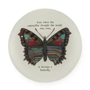Butterfly Mini Round Decoupage Plate - 4"