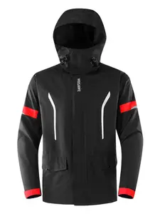 WOSAWE Motorcycle Rain Jacket for Men Breathable Cycling Raincoat with Reflective Women Hiking Waterproof Jacket