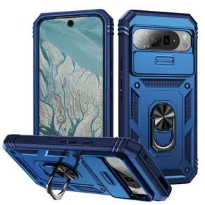 Shockproof Phone Case with Ring Holder, 360 Degree Rotatable Phone Protective Cover, Phone Accessories Compatible with Google Pixel 9 8 7 6, Casing, Protector