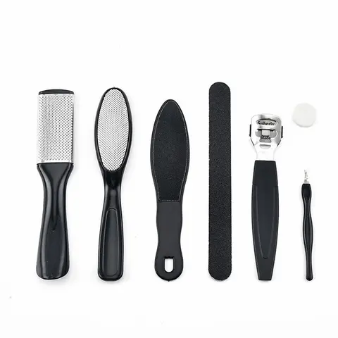 Professional Nail Care Nail Art Manicure Pedicure Tool Kit Set, At Home Pedicure Kit, Nail Tech Supplies, 7 in 1 Professional Foot & Nail Skin Care Tools, Foot Care Products, Callus Remover, Foot Scraper, Foot Rasp, Nail File, Cuticle Pusher