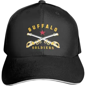 American History Buffalo Soldier Baseball Cap Adult Sandwich Cap