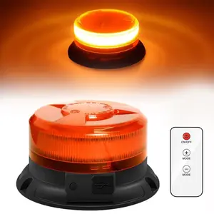 Wireless Ultra-Bright 24-LED Roof Strobe Light— 8 Modes, Amber LEDs, IP65 Waterproof, 360° High-Visibility Emergency Vehicle Light, Rotating Beacon LED Light With Magnetic Base, Cool Car Stuff Outdoor and Indoor Use Decorative Light