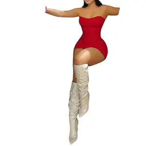 2026 Women Solid Color Sleeveless Tube Dress For Summer Casual Party Club Dating Outfit Elegant Fashionable Ladies Dress Lightweight Comfortable Fit Trendy Style graduation