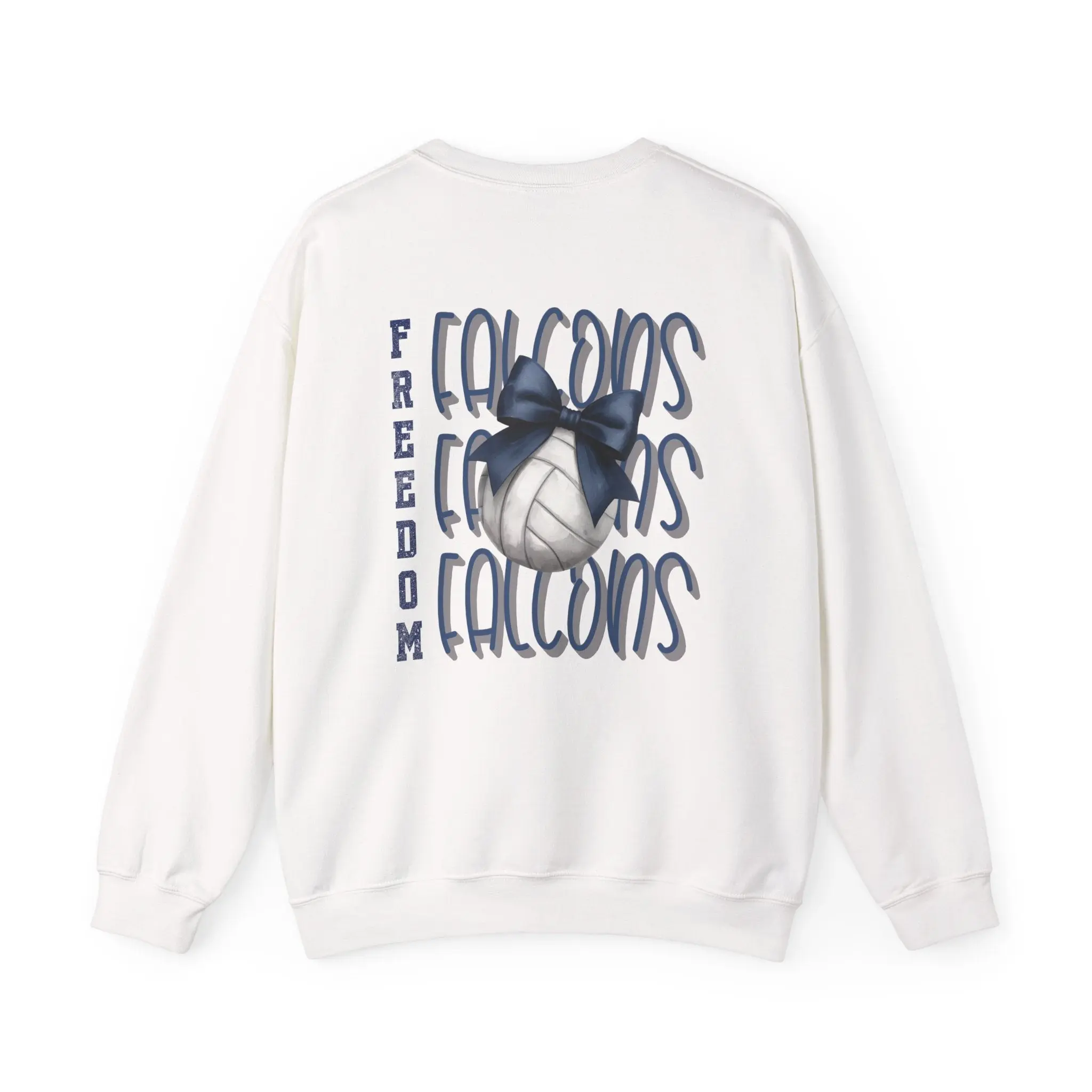 Falcons Freedom with Navy Bow Crewneck Sweatshirt