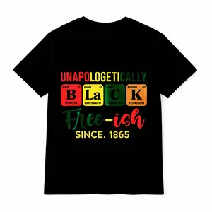 100% Cotton Juneteenth Unapologetically Black Periodic Women Men T-Shirt
