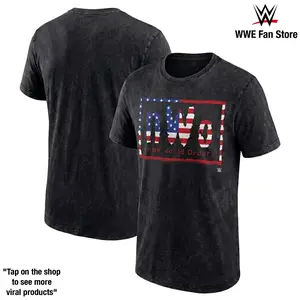 nWo American Flag Tri-Blend Graphic T-Shirt 230GSM Premium Cotton Shirt Wash New World Order Wrestling Legend Kevin Nash Scott Hall Hulk Hogan WCW Icon Vintage Men Top Graphic Tee Fan Gift Collector Apparel