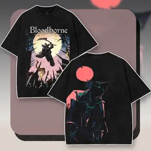 Gothic Dark Fantasy "CROW SLAYER" Double Sided Graphic Vintage Washed Oversized Tee/Tank/Hoodie/Sweatshirt Streetwear Menswear