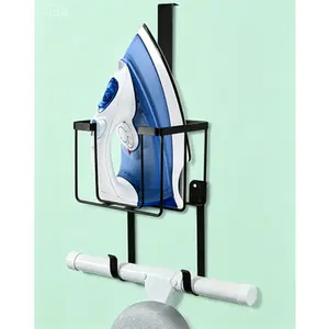Magnetic Ironing Board Wall Mount Holder, Over The Door Iron and Board Storage Caddy, Laundry Room Organizer, Reusable Space Saving Solution, Durable Ironing Board Hanger for Home