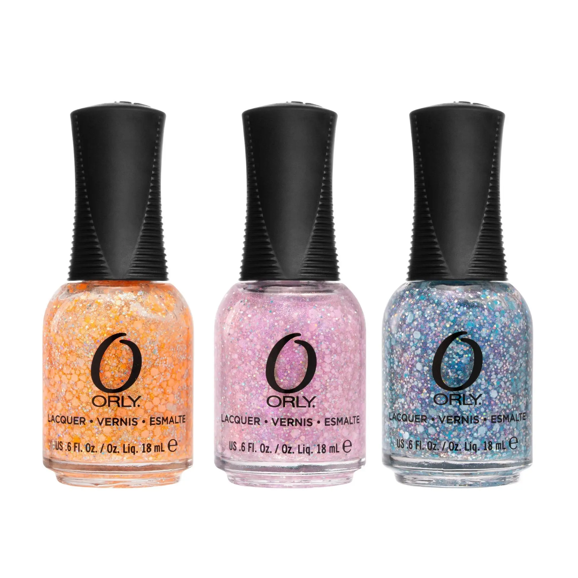 ORLY Midnight Arcade Glow In The Dark Trio - 3-Pack of All That, Talk to the Hand, & Blue Light Special Nail Polishes for Nostalgic Glowing Effects