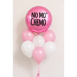 No Mo Chemo Balloon Bouquet | Cancer Recovery Celebration Balloons | Personalized Survivor Gift