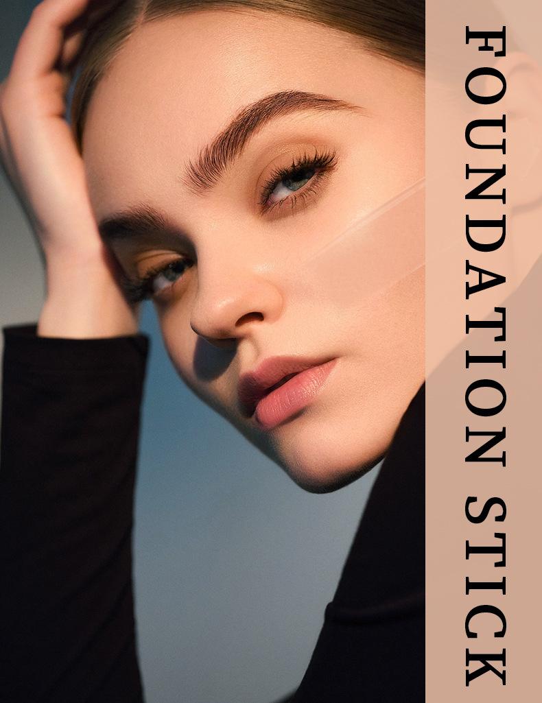 Foundation Stick,2 in 1 Dual-Ended Long-Lasting & Waterproof Concealer Korean Foundation Contour Sticks,Contouring Foundation with Brush,Full Coverage Matte Finish for Face Makeup