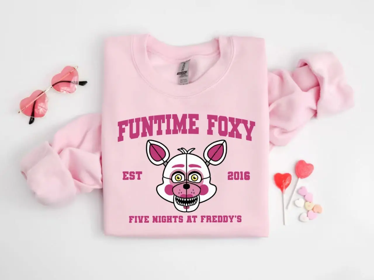 Funtime Foxy + Est.2016  Shirt/Sweatshirt/Hoodie, Five Nights at Freddy's Shirt, Villain Five Nights at Freddys Vintage Halloween 2025 Shirt, Horror Nights, Retro Horror Nights