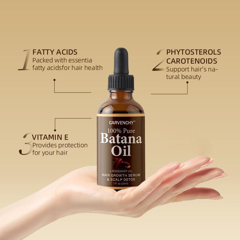 3PCS Batana Oil,Strong & Healthy Hair, Make Hair Longer Fuller Thicker, Organic Batana Oil with Rosemary,Organic Rosemary Oil Vitamin E Nourish Scalp,for All Hair Types,