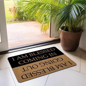 Faux Coir Floor Mat - 1 Piece with Textured Surface Highly Water-Absorbent Non-Slip Multi-Purpose Home Accent Rug Ideal for Entryway Bathroom and Living Room