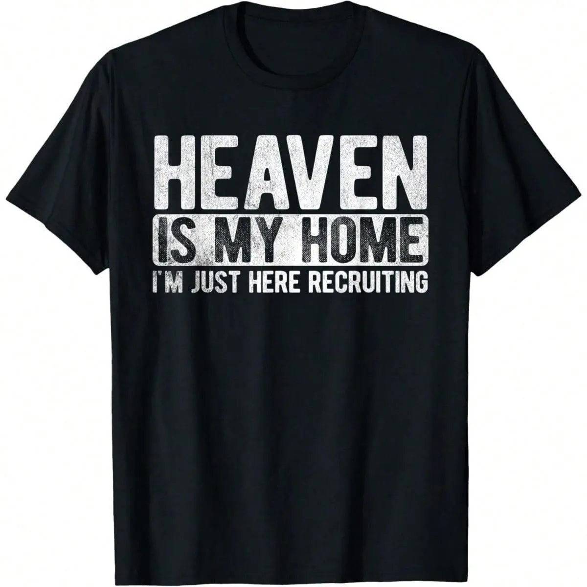 Men's Short Sleeve T-Shirt Funny T-Shirt For Men Heaven Is My Home Christian Religious Jesus T-Shirt Unisex Soft Fabric, Breathable, Comfortable Short Sleeve T-Shirts Perfect For Summer Oversized Streetwear
