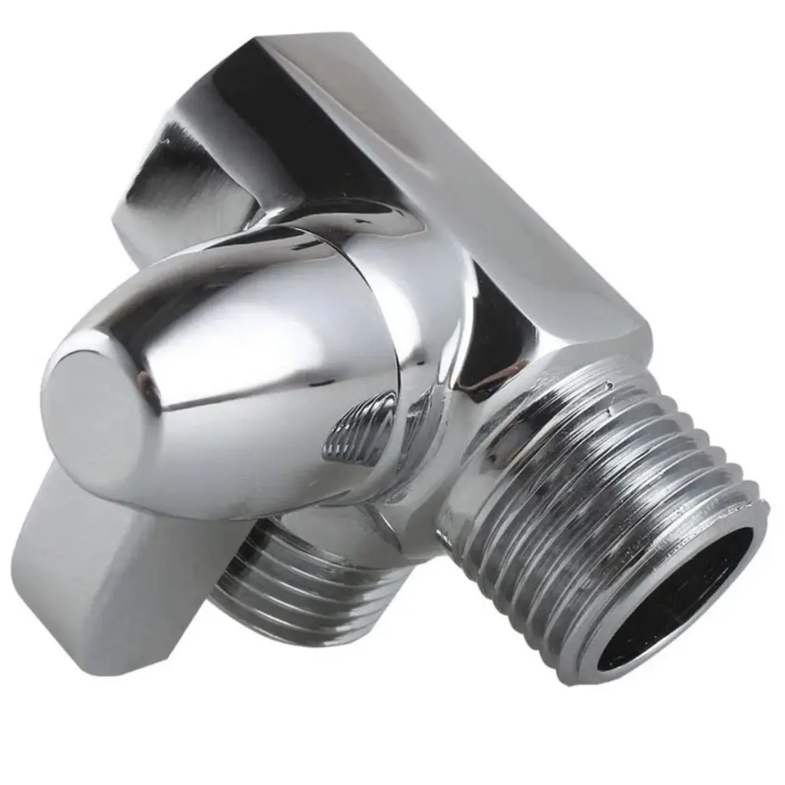Solid Metal Shower Arm Diverter for Hand Held Showerhead and Fixed Spray Head ∣ G 1/2 3-Way Bathroom Universal Shower System Replacement Part (Chrome)