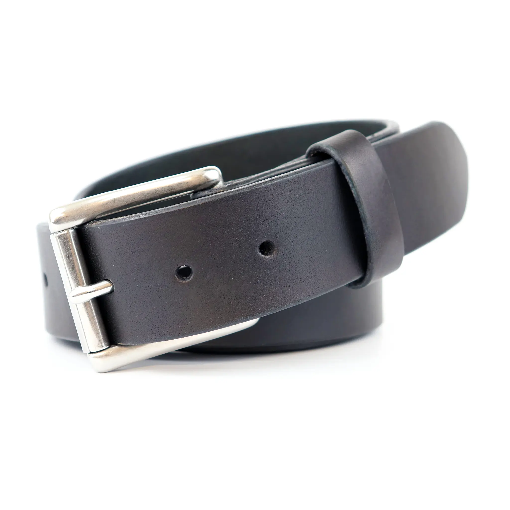 Men's Full Grain Leather Belt, Heavy Duty American Made Vegetable Tanned Belt with Brass or Stainless Steel Buckle, Black and Brown, Gift for Him