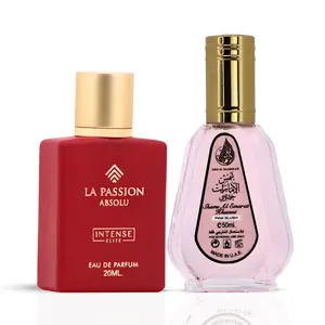La Passion Absolu Women Eau de Parfum Spray 20ml (0.6 oz) & Pink Blush Shams Al Emarat Khususi Eau de Parfum Spray 50ml (1.7 oz) (Bundle)