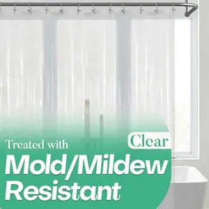 Clear Shower Curtain Liner 72x72 – Waterproof Plastic Bathroom Curtain with 3 Magnets